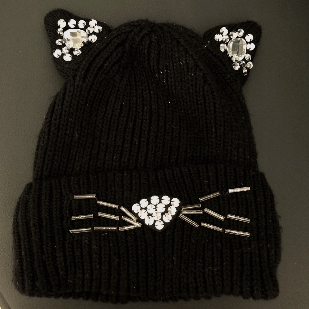 Topshop Rhinestone Cat Ears Beanie